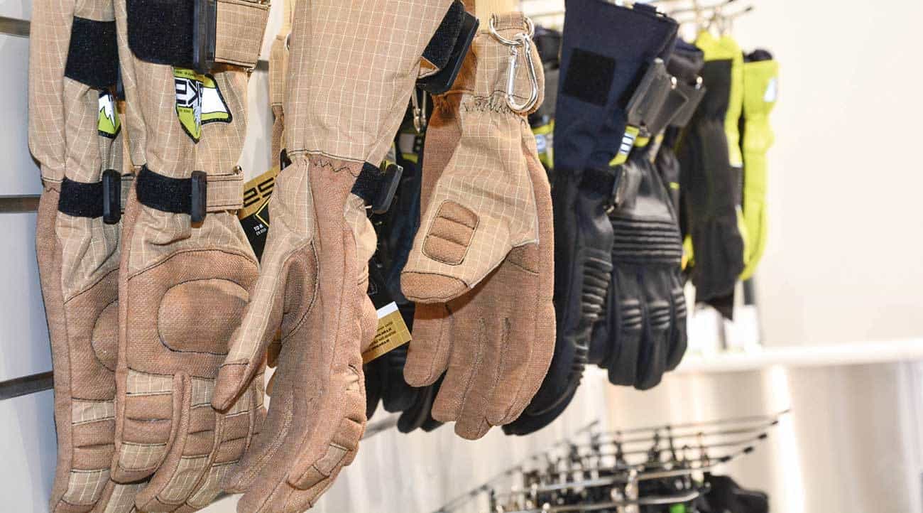 Glove models in the EN segment on the A+A show in Germany.