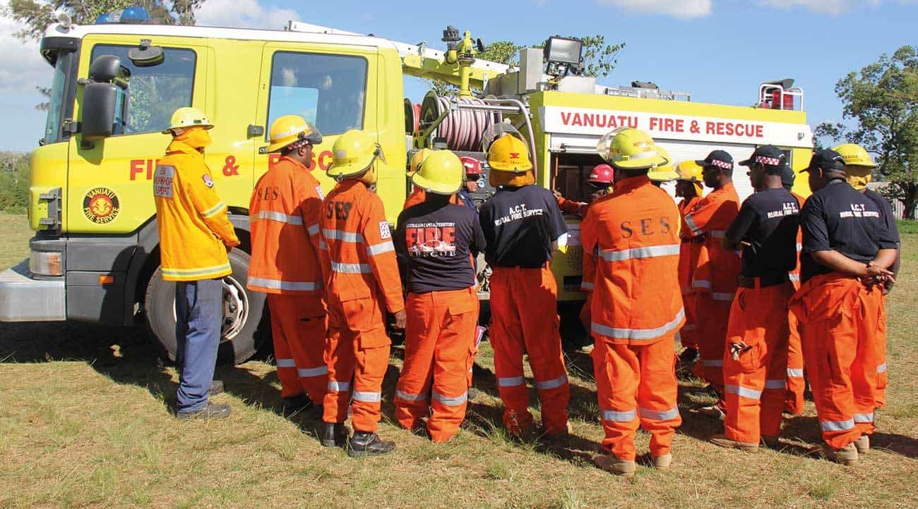 Training in pump operations with the urban pumper.