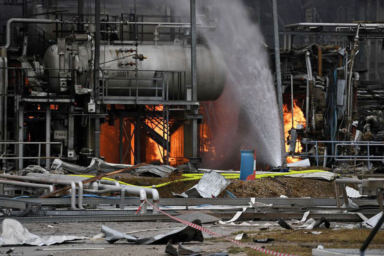 Fig. 2: Devastation after explosion and fire in a petrochemical plant.