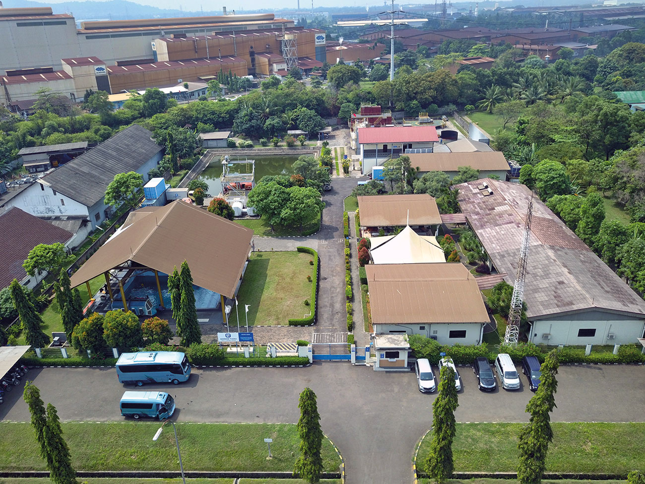 Overhead view of the facility of Samson Tiara, Indonesia.