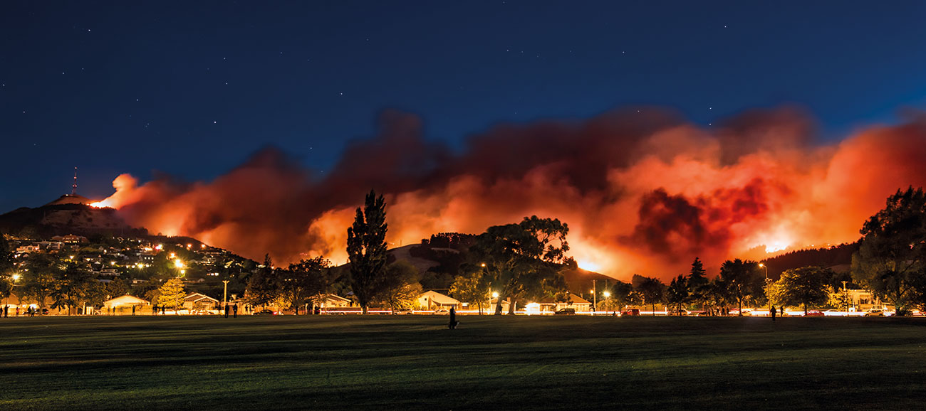 The Port Hills fire in Christchurch 2017.