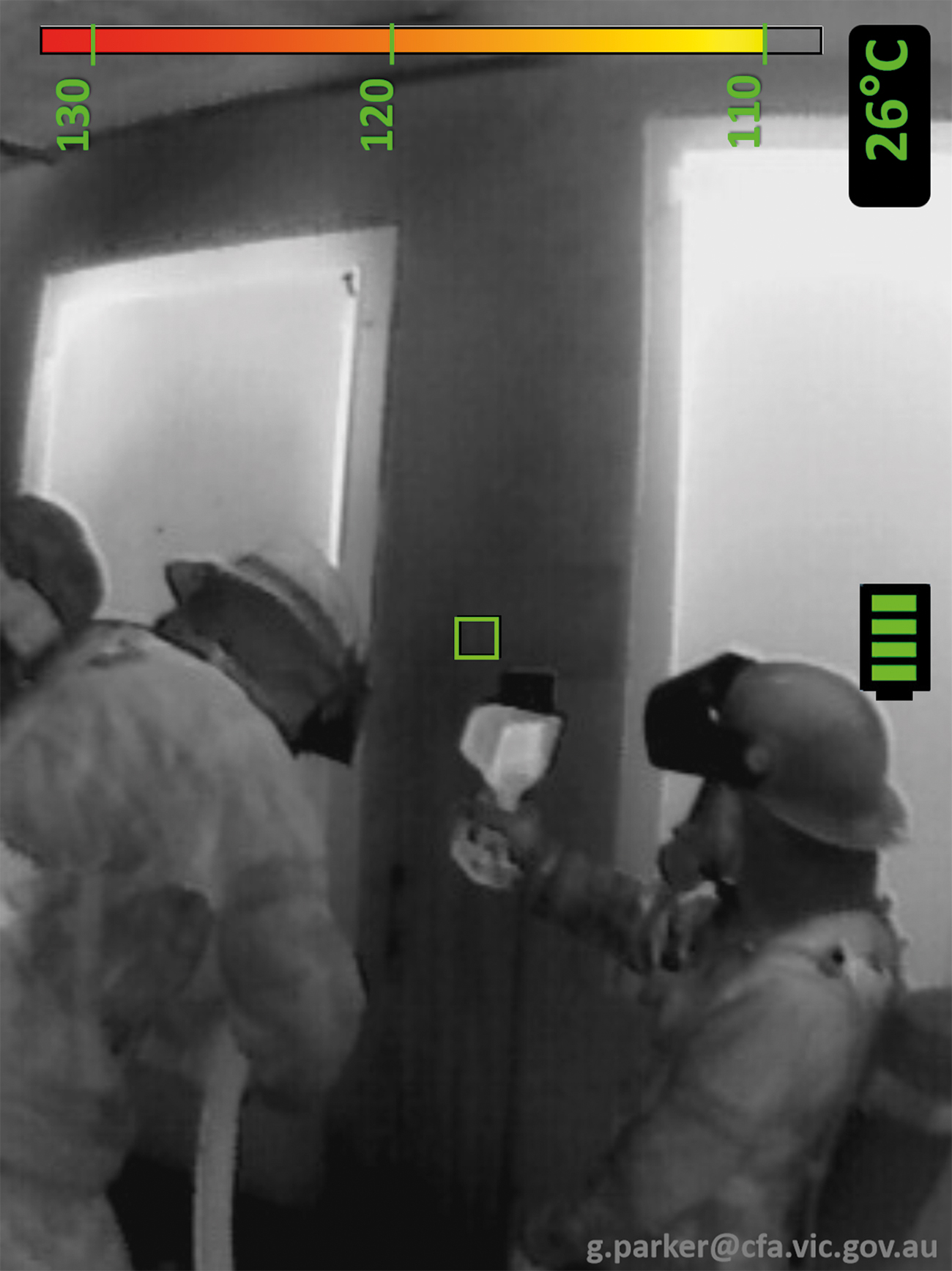 In this image the conducted energy and the effects of hot convection flow and energy on the window, door and door gap is evident. Images supplied by Author / Contributor