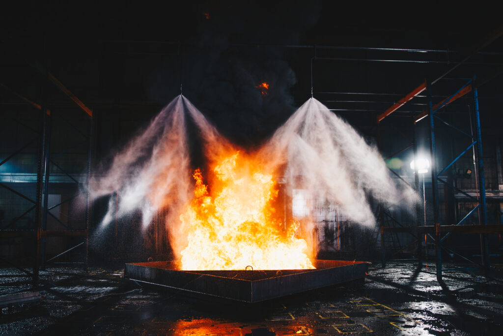 Watermist systems are effective against different kinds of fires, including those involving flammable liquids like diesel or methanol in machinery spaces. (Marioff)