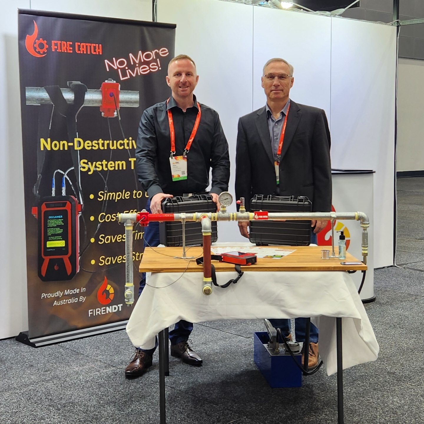 Fire NDT Founders launching the Fire Catch at FPA 2024